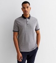 Farah Grey Stripe Trim Short Sleeve Polo Shirt